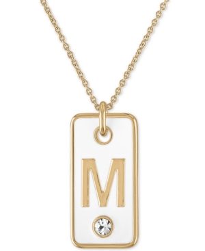 Rachel Rachel Roy Gold-Tone Initial White Tag Pendant Necklace 24