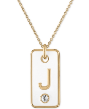 Rachel Rachel Roy Gold-Tone Initial White Tag Pendant Necklace 24