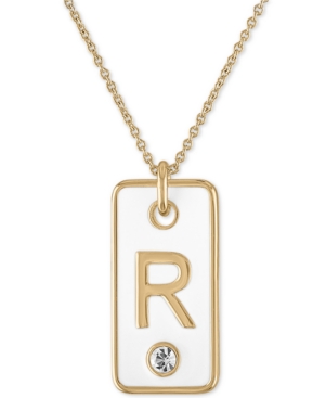 Rachel Rachel Roy Gold-Tone Initial White Tag Pendant Necklace 24