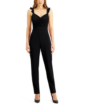 image of Almost Famous Juniors- Ruffled-Strap Jumpsuit