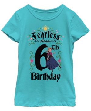 Big Girls Frozen Anna Birthday 6 Short Sleeve T-shirt