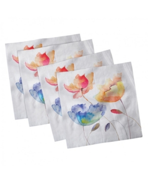 Ambesonne Watercolor Flower Set of 4 Napkins 12