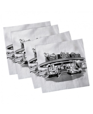 Ambesonne Retro Set of 4 Napkins 12