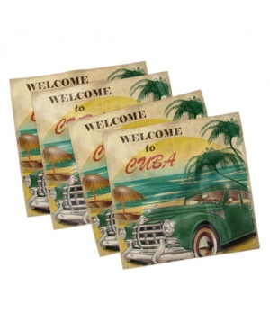 Ambesonne Retro Set of 4 Napkins 12