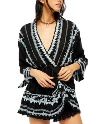 Free People - Saffron Embroidered Drawstring-Waist Tunic