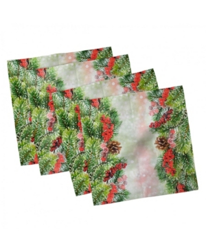 Ambesonne Christmas Set of 4 Napkins 12