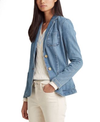 ralph lauren denim blazer womens