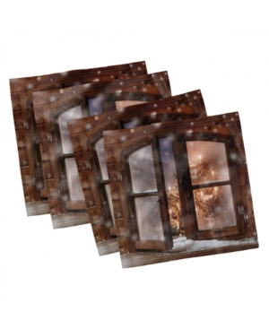 Ambesonne Winter Set of 4 Napkins 12