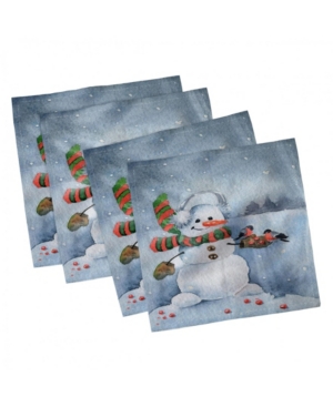 Ambesonne Snowman Set of 4 Napkins 12