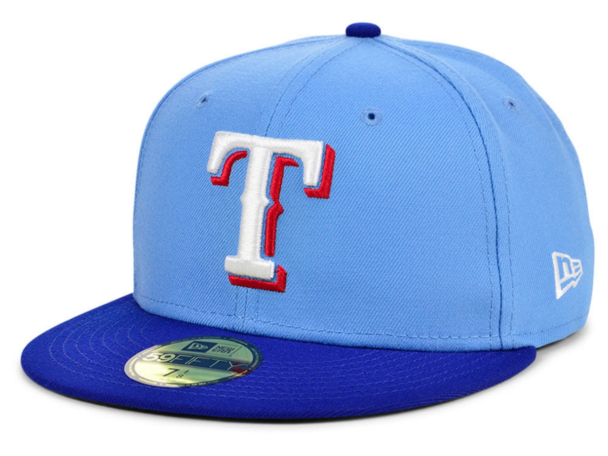 New Era Texas Rangers  Rangers 59fifty Authentic Cap In Baby Blue/royal/white