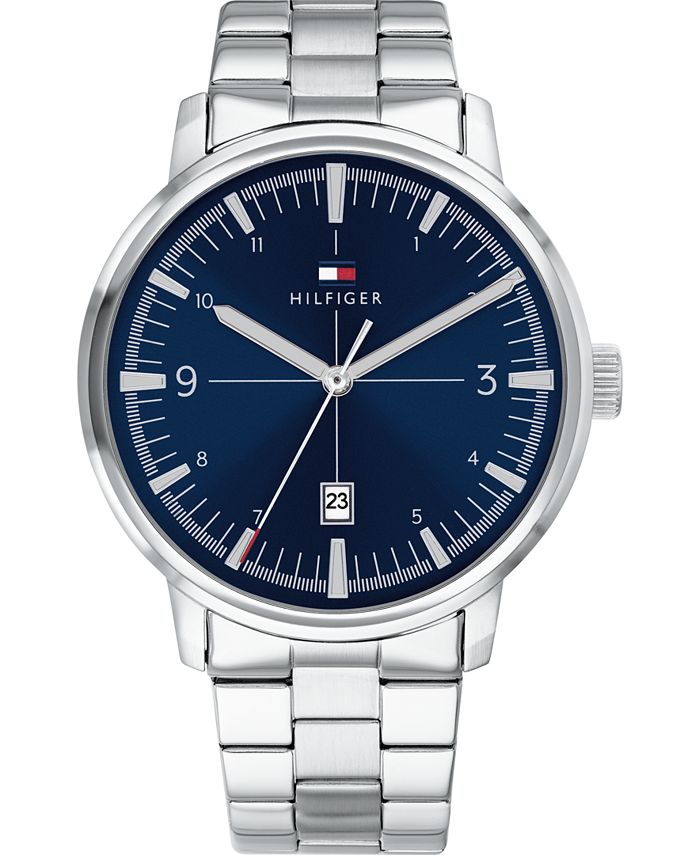 Hilfiger Men's Stainless Steel Bracelet Watch 44mm, Created for Macy's & Reviews Macy's