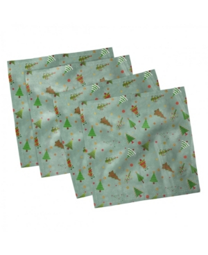 Ambesonne Christmas Set of 4 Napkins 12