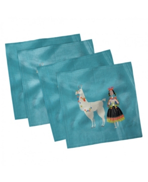 Ambesonne Llama Set of 4 Napkins 12