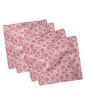Ambesonne Snowflake Set of 4 Napkins 12