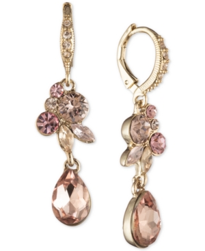 image of Givenchy Crystal Cluster Double Drop Earrings