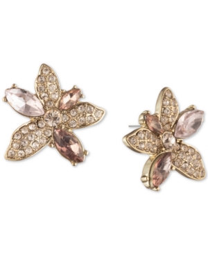 image of Givenchy Crystal Flower Button Earrings