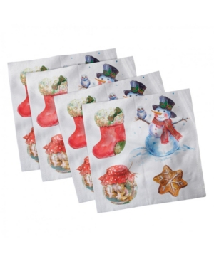 Ambesonne Christmas Set of 4 Napkins 18