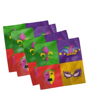 Ambesonne Mardi Gras Set of 4 Napkins 18