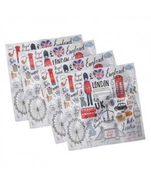Ambesonne Doodle Set of 4 Napkins 18