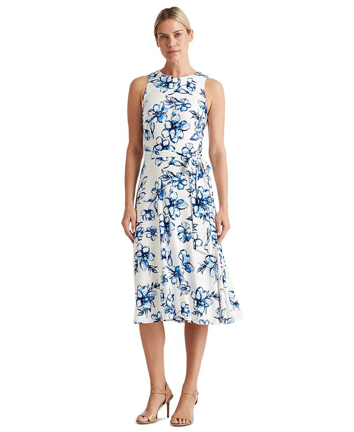 Lauren Ralph Lauren Petite Floral Jersey Dress - Macy's