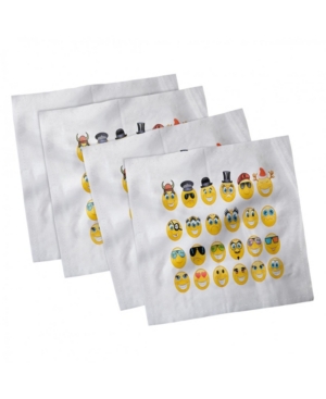 Ambesonne Emoji Set of 4 Napkins 18