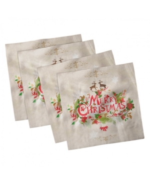 Ambesonne Christmas Set of 4 Napkins 18