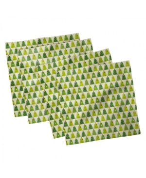 Ambesonne Christmas Tree Set of 4 Napkins 18
