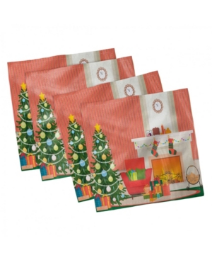 Ambesonne Fireplace Set of 4 Napkins 18