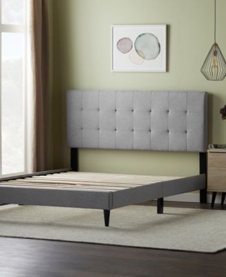 Dream Collection Upholstered Platform Bed Frame with Square Tufted ...