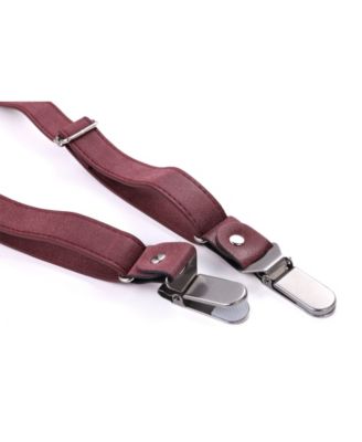 Men's Suede Y-Back Suspenders Bow Tie Set