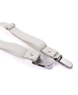 Men's Suede Y-Back Suspenders Bow Tie Set