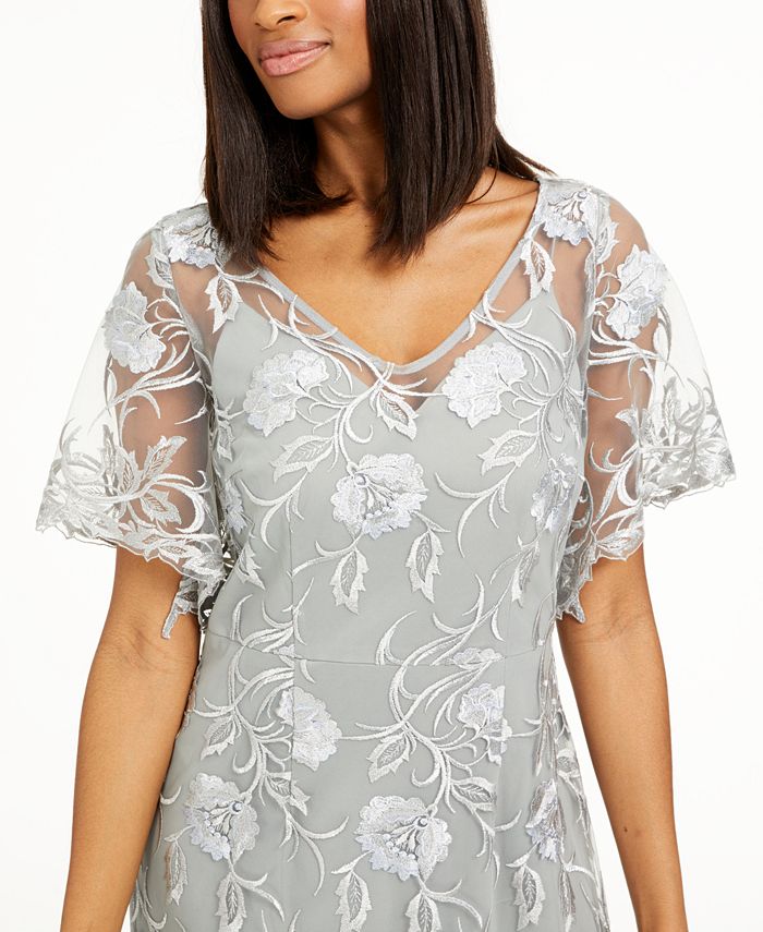 Alex Evenings Women's Embroidered Gown & Shawl Set Pink Size 12Petite main image 0