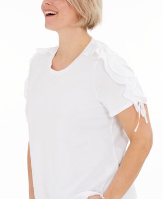 macys plus size white blouses