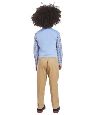 Toddler and Little Boys 4-Pc. Twill Machine Washable Vest Set