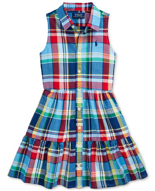 Polo Ralph Lauren Toddler Girls Cotton Madras Shirtdress
