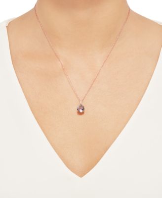 Pink Amethyst (2-1/2 ct. t.w.) and Diamond Accent 18" Pendant Necklace in 14k Rose Gold