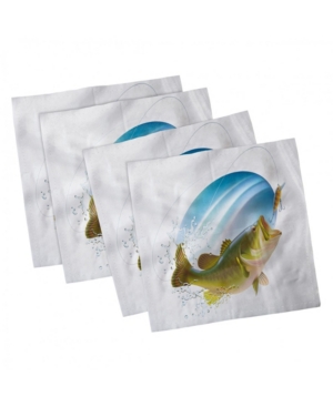 Ambesonne Fishing Set of 4 Napkins 18
