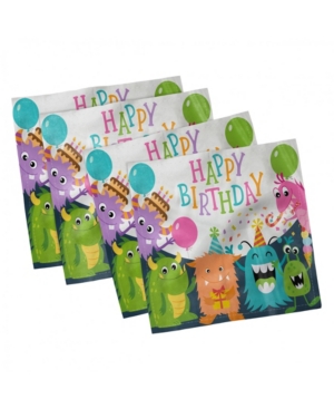 Ambesonne Birthday Party Set of 4 Napkins 18
