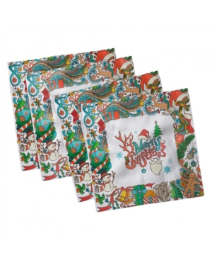 Ambesonne Christmas Set of 4 Napkins 18