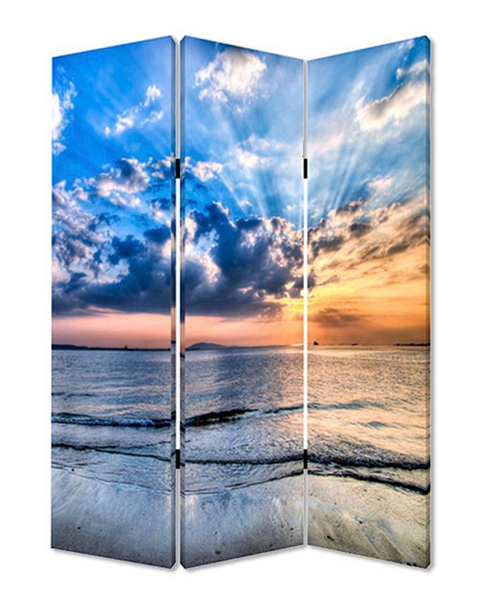 Screen Gems Double sided with different Design 3 Panel 6' Seaside ...