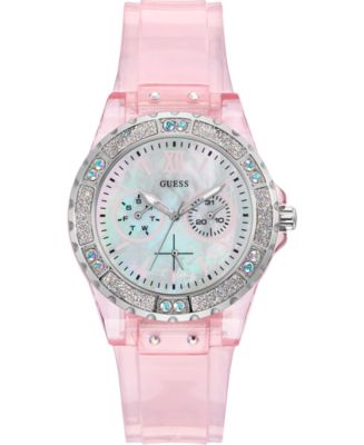 GUESS Pink Transparent Silicone Strap 39mm & Macy's