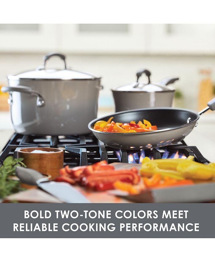 Rachael Ray Classic Brights Hard Enamel Nonstick Cookware Set, 14Piece