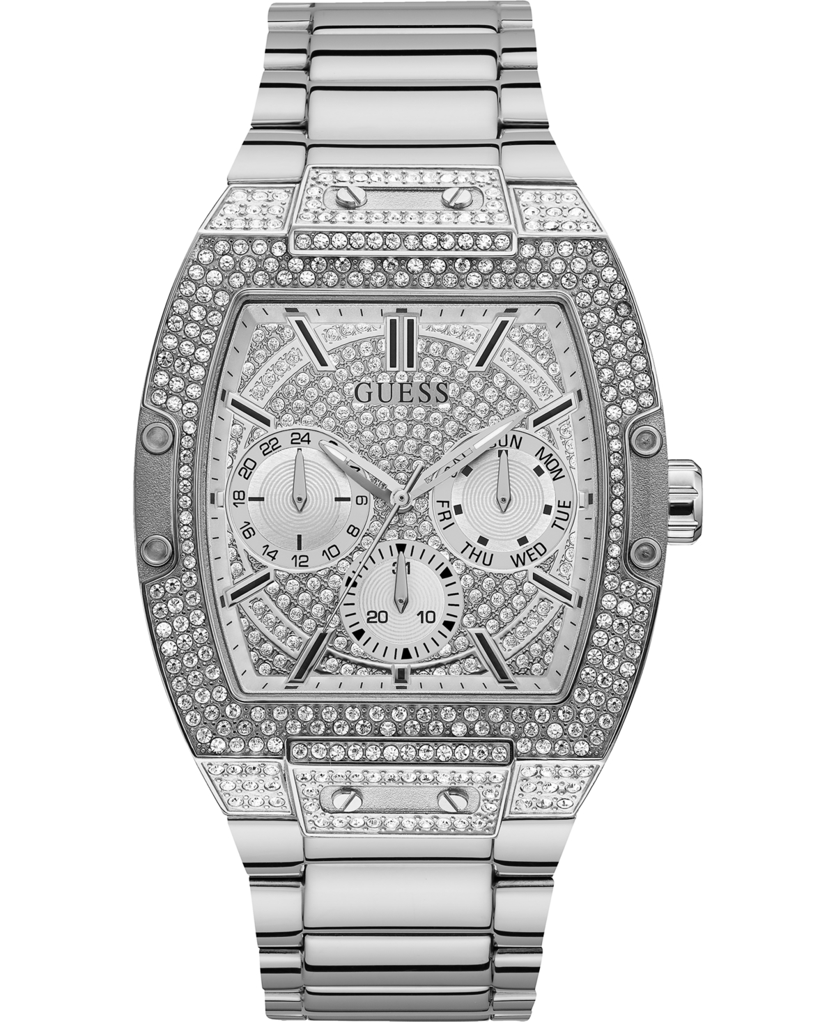 Men's Stainless Steel Bracelet Watch 43x51mm - Silver