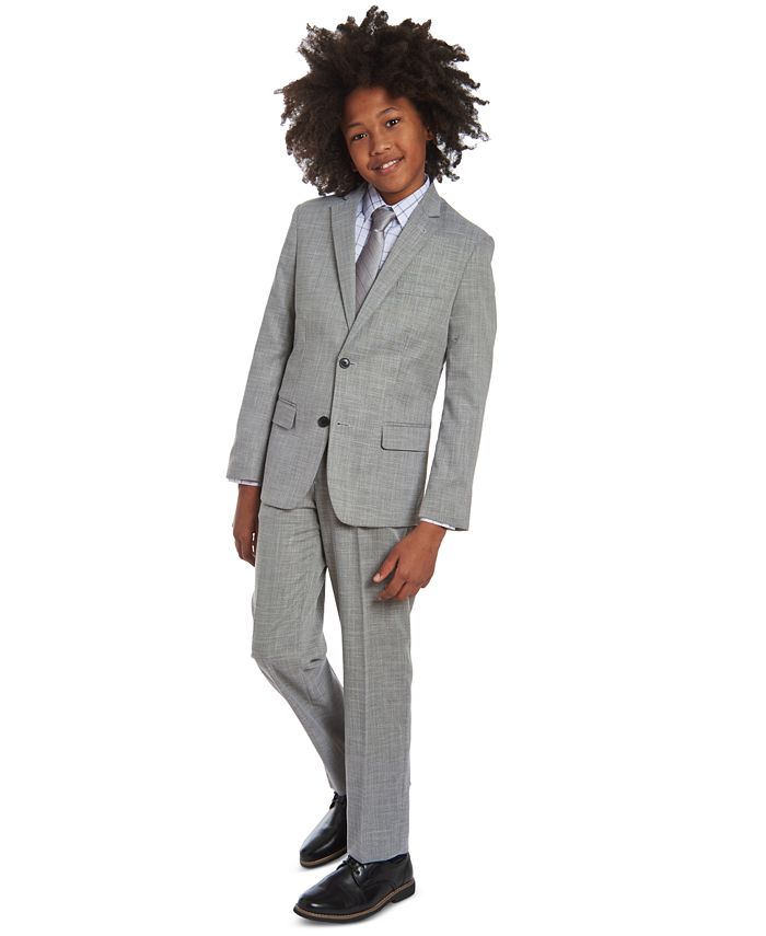 Calvin Klein Big Boys Etched Grid Tie & Stretch Dobby Suit Separates &  Reviews - Sets & Outfits - Kids - Macy's