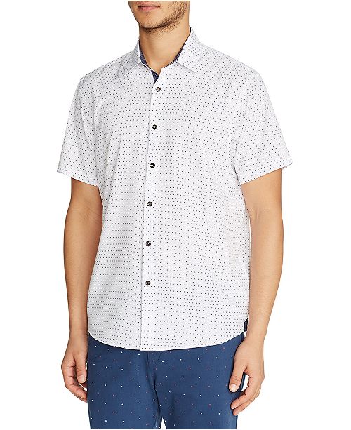 Tallia Men S Slim Fit Mini Dot Short Sleeve Button Down Stretch