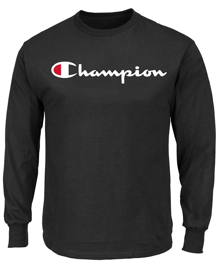 Champion Men's Script-Logo Long-Sleeve T-Shirt & Reviews - Activewear ...