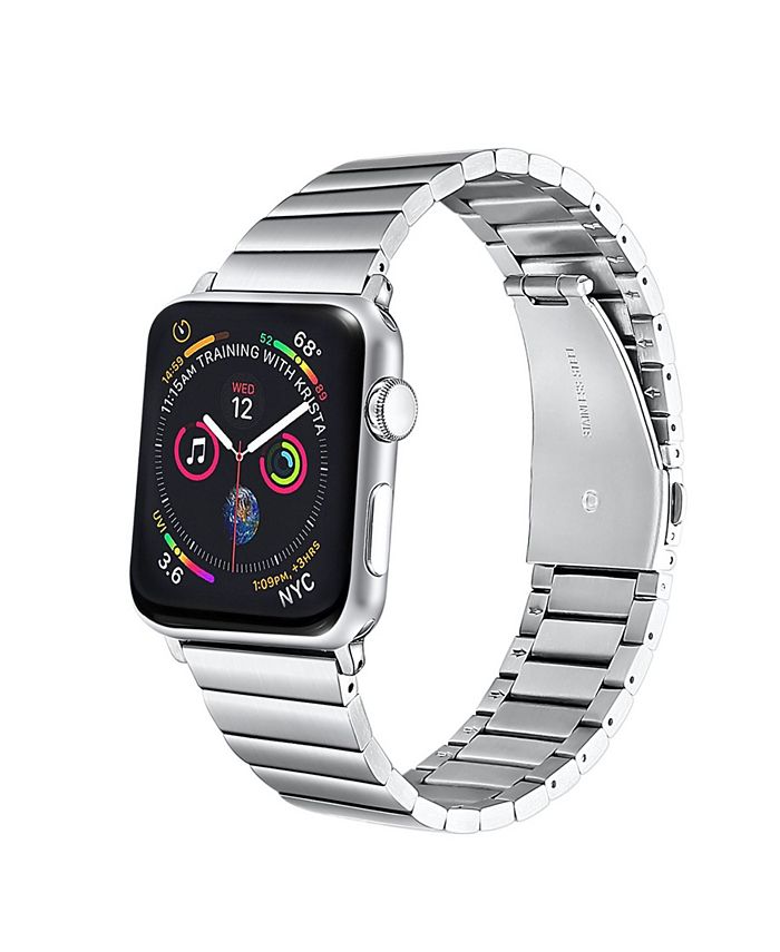 Posh Tech - Silver-Tone Stainless Steel Replacement Band for Apple Watch with Removable Links