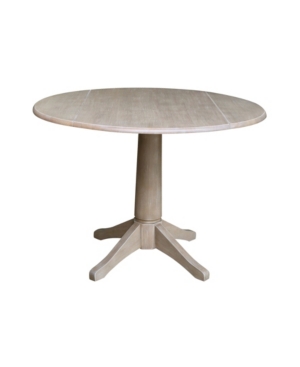 Shop International Concepts 42" Round Dual Drop Leaf Pedestal Table In Gray
