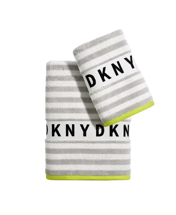 DKNY gray bath towel