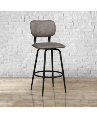 Hillsdale Retro Metal Upholstered Seat And Back Swivel Bar Height Stool ...